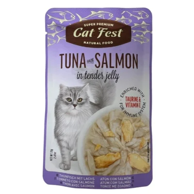 פילה טונה וסלמון לחתולים Cat Fest בג'לי עדין